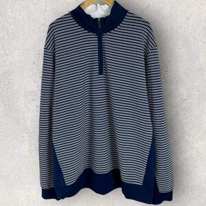 Bobby Jones Performance Quarter Zip Sweater Mens Size 3XL Jacket Blue White Golf